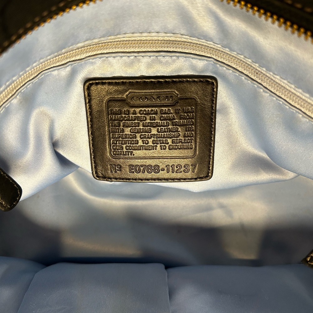 COACH SIGNATURE C GALLERY BLACK SHOULDER TOTE BAG PURSE SATCHEL - Picture 12 of 12